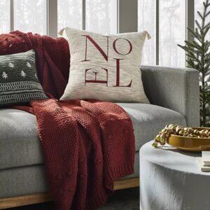 Threshold designed with Studio McGee Bobble Red Striped‎ Knit Throw Blanket NWT